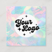 Carte De Visite Carré Logo Holographique Opal Stone (Devant)