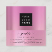 Carte De Visite Carré Logo Ips Rose Pink Artiste de maquillage professio (Dos)