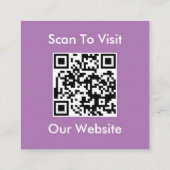 Carte De Visite Carré Logo Lavender moderne personnalisé et code QR (Dos)