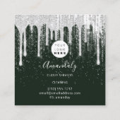 Carte De Visite Carré Logo Logo Gray Drip Glam (Dos)