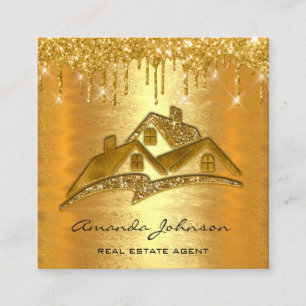 Carte De Visite Carré Logo Logo House Real Estate Agent VIP