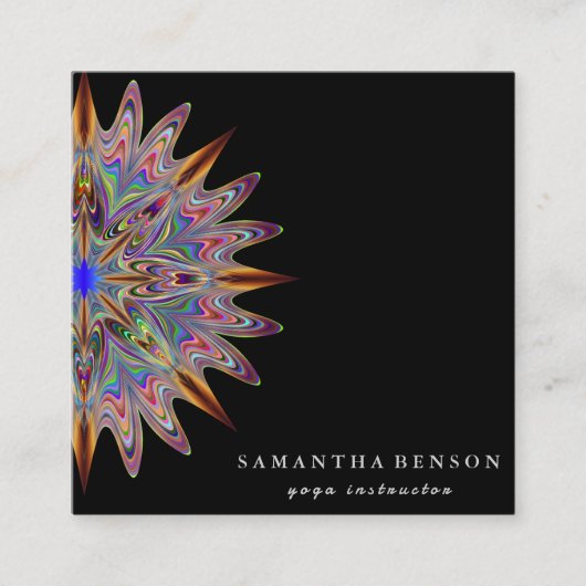 Carte De Visite Carré Logo Lotus Flower Logo Yoga Carré voiture d'affair (Devant)