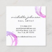 Carte De Visite Carré Logo Luxe Pink Cercle Designer (Dos)