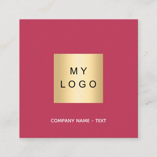 Carte De Visite Carré Logo magenta rose Code QR (Devant)