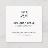 Carte De Visite Carré Logo Merci rose Roses (Dos)