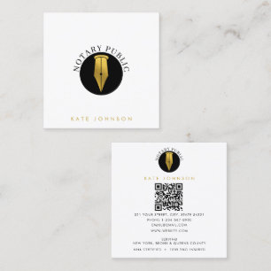 Carte De Visite Carré Logo minimaliste d'agent de signature de service n