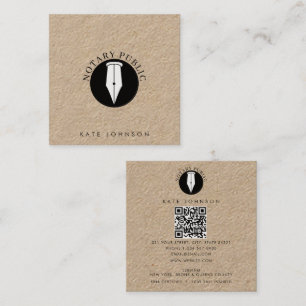 Carte De Visite Carré Logo minimaliste d'agent de signature de service n
