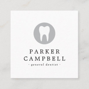 Carte De Visite Carré Logo minimaliste de dents dentaires pour dentiste