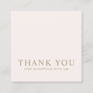 Carte De Visite Carré Logo minimaliste en Merci rose