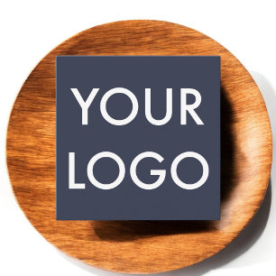 Carte De Visite Carré Logo Minimaliste Moderne Marine Bleu