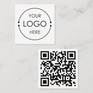 Carte De Visite Carré Logo minimaliste simple pour entreprise blanche Co