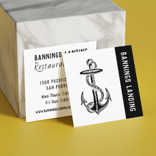 Carte De Visite Carré Logo minimum Carré noir et blanc