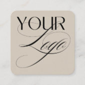 Carte De Visite Carré Logo minimum simple Code QR Texte personnalisé (Devant)