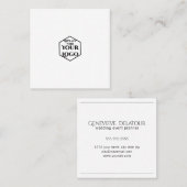 Carte De Visite Carré Logo minimum simple Moins est plus (Devant / Derrière)