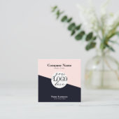 Carte De Visite Carré Logo moderne à deux tons (Debout devant)