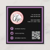 Carte De Visite Carré Logo moderne Mode géométrique VOS COULEURS (Dos)