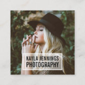 Carte De Visite Carré Logo moderne | Photographe (Devant)