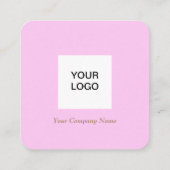 Carte De Visite Carré Logo Monogramme professionnel Blush Pink Elegant (Dos)