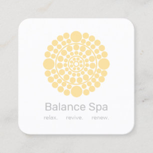 Carte De Visite Carré Logo Motif Cercle Jaune