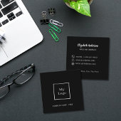 Carte De Visite Carré Logo noir blanc élégant