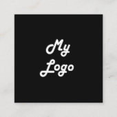 Carte De Visite Carré Logo noir blanc QR code élégant (Devant)