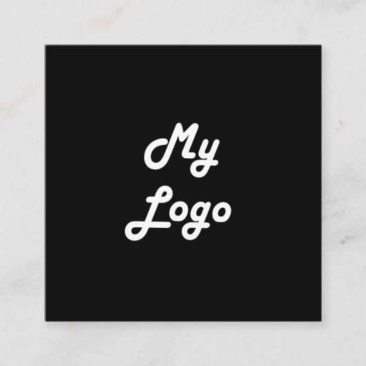 Carte De Visite Carré Logo noir blanc QR code élégant (Devant)