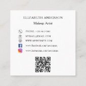 Carte De Visite Carré Logo noir blanc QR code médias sociaux (Dos)