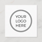 Carte De Visite Carré Logo noir QR Code Custom Social Media (Dos)