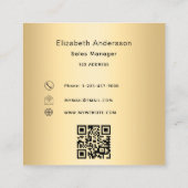Carte De Visite Carré Logo or code qr moderne professionnel (Dos)