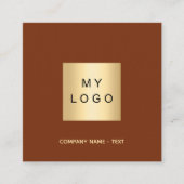 Carte De Visite Carré Logo orange brun rouille brûlé code QR (Devant)