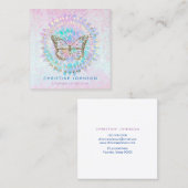 Carte De Visite Carré logo papillon spa de salon esthétique (Devant / Derrière)