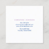 Carte De Visite Carré logo papillon spa de salon esthétique (Dos)