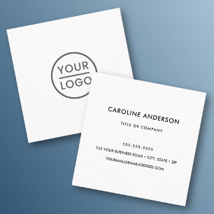 Carte De Visite Carré Logo personnalisé, blanc, carré, professionnel