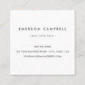 Carte De Visite Carré Logo personnalisé carré élégant en marbre (Dos)