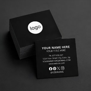 Carte De Visite Carré logo personnalisé cercle minimaliste professionnel