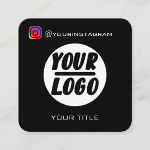Carte De Visite Carré Logo personnalisé   Code QR   icônes de médias 