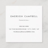 Carte De Visite Carré Logo personnalisé de linge gris clair minimal mode (Dos)