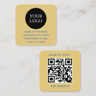 Carte De Visite Carré Logo personnalisé et code QR
