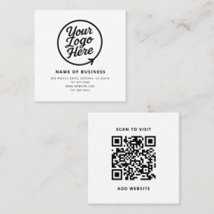 Carte De Visite Carré Logo personnalisé et code QR