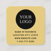 Carte De Visite Carré Logo personnalisé et code QR (Devant)