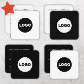 Carte De Visite Carré Logo personnalisé Médias sociaux Blanc Moderne Min