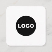 Carte De Visite Carré Logo personnalisé Médias sociaux Blanc Moderne Min (Devant)