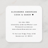 Carte De Visite Carré Logo personnalisé Médias sociaux Blanc Moderne Min (Dos)