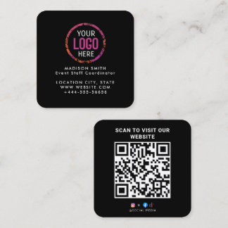 Carte De Visite Carré Logo personnalisé moderne et code QR