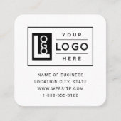 Carte De Visite Carré Logo personnalisé moderne et code QR (Devant)