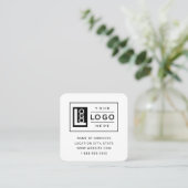 Carte De Visite Carré Logo personnalisé moderne et code QR (Debout devant)