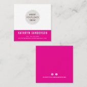 Carte De Visite Carré LOGO PERSONNALISÉ moderne minimaliste chic rose vi (Devant / Derrière)