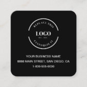 Carte De Visite Carré Logo personnalisé moderne noir site Web code QR ca (Devant)