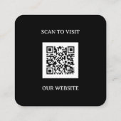 Carte De Visite Carré Logo personnalisé noir moderne et code QR (Dos)