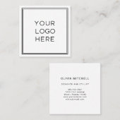 Carte De Visite Carré Logo personnalisé professionnel| Simple et minimal (Devant / Derrière)